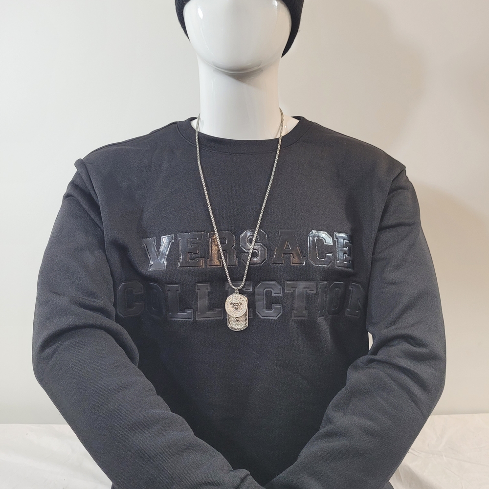 Versace Collection Men's Logo Print Sweatshirt Black XXL $600